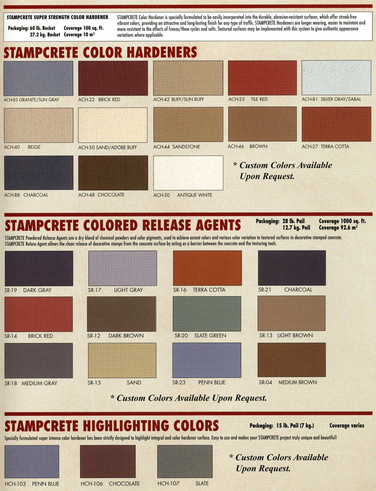 Stampcrete Color Chart